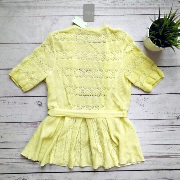 NWT ANTHRO Knitted & Knotted Lace Stitch Cardigan - Picture 4 of 6